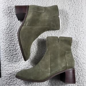 NEW NYDJ Gem helled ankle Boot green suede Women's size 8.5
